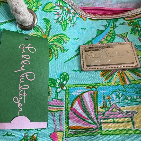 Lilly Pulitzer Pop Party Florida Shoreline Tote - NWT - Picture 5 of 11